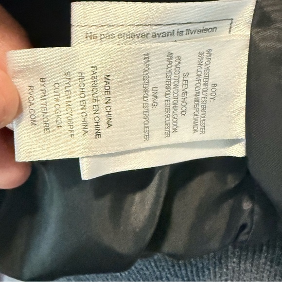 RVCA Gray Zip Up Sweater Casual Sporty Design - Picture 4 of 5